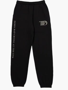 Taylor Swift TTPD Down Bad Jogger Sweatpants Black Size Medium M